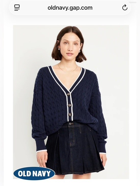 Old Navy Sweaters - Old Navy Women's Navy Cable Knit Cardigan